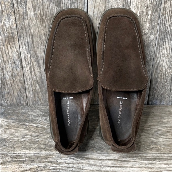 Banana Republic Mens Leather Brown Casual Suede Loafers Size 9.5 - Picture 5 of 14